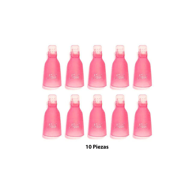 Pinzas Clip Removedor Esmalte Acrílico O Gel X 10 Unidades