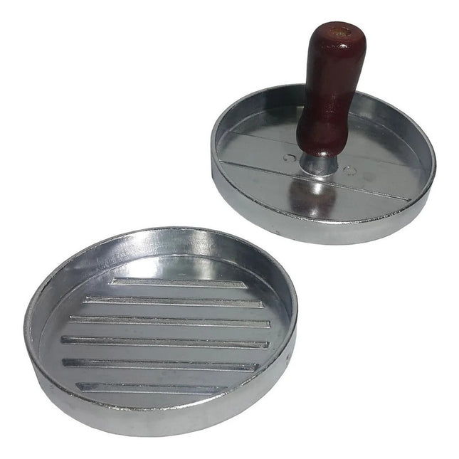 Molde Hamburguesas De Metal En Caja Regalo 11,5 Cm  Gris