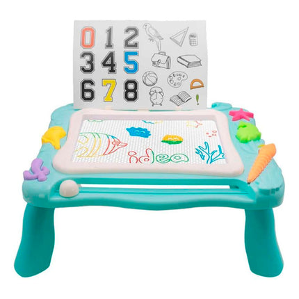 Mesa Con Tablero De Dibujo Magnetico Y Accesorios