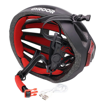 Casco Gyroor  Con Luz Led Negro Negro M