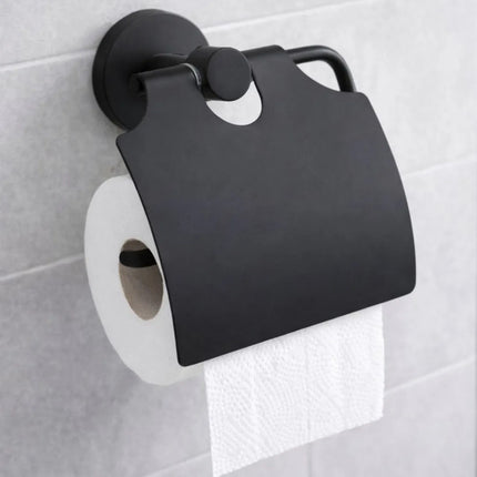 Portarrollos De Papel Higiénico Con Tapa  Cba01007/6 Negro