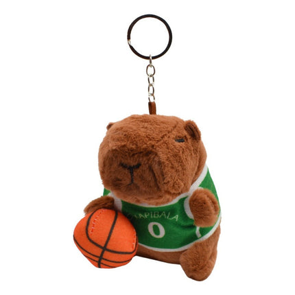 Llavero Capibara Carpincho Con Camiseta 18cm. Marrón