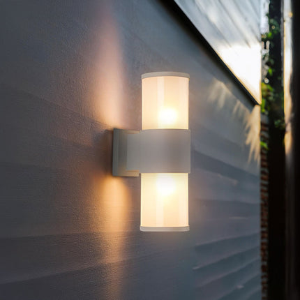 Foco Led Exterior 2 Luces Color Gris Gris