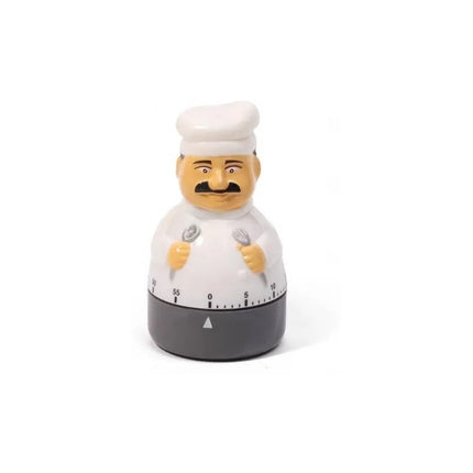 Timer Cocina  Cocinero A Cuerda Blanco Y Negro Cocinero