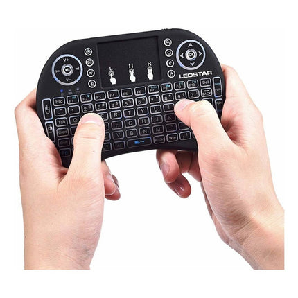 Teclado Wireless Ledstar Con Luz Led Rgb  Negro