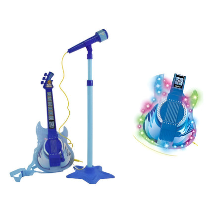 Microfono De Pie Con Guitarra Azul 50-87cm. Azul