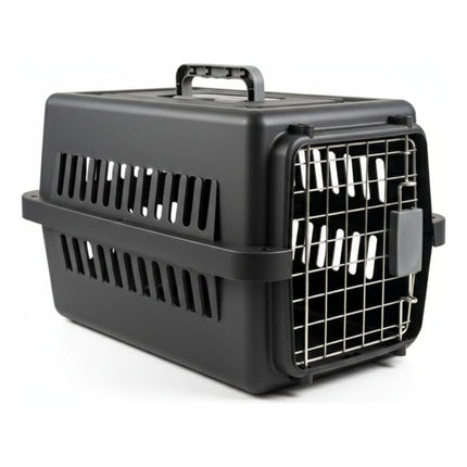 Jaula Transportadora Para Mascotas 48x30x30cm. Negra Negro