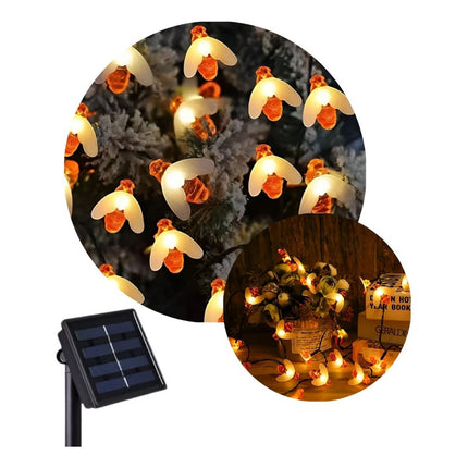 Guía Solar De Luces Led Calidas Diseño Abejas 6 Metros X
