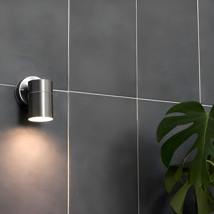 Aplique Foco Exterior De  1 Luz Metal Pulido Plateado