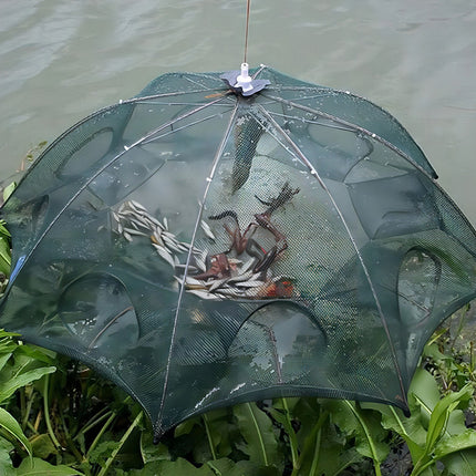 Trampa Automática Para Peces Con Red De Pesca De 12 Bocas Verde