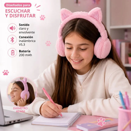 Auriculares Inalámbricos Forrados Con Orejas Cep00957/6 Rosa