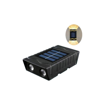 Foco Aplique Solar Led  Decoración Fotocélula Calida Rectang Blanco Blanco