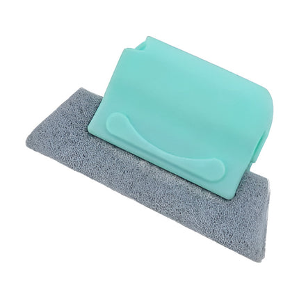 Limpiador De Riel Portatil Para Ventana Medidas 10x2cm Turquesa Y Gris