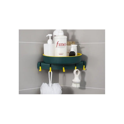Esquinero De Baño Giratorio Con 5 Perchas Adhesivo