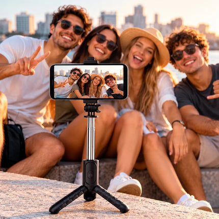 Palo De Selfie Y Tripode Miccell Mc06 Bt Con Control Remoto Negro