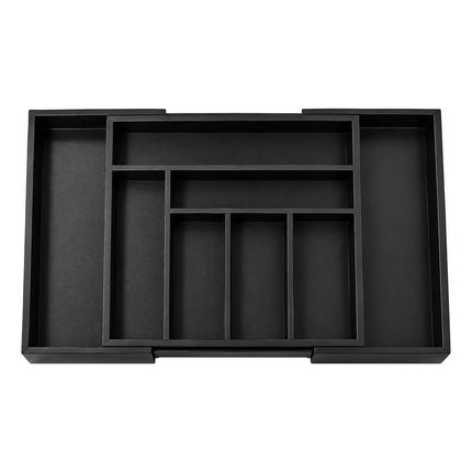Organizador De Cubiertos De Madera Bamboo Calidad Negro
