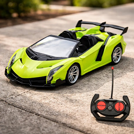 Auto A Control Remoto Lamborghini Con Luz Verde Lima