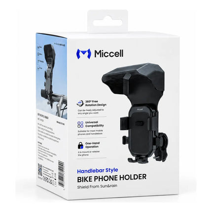 Soporte Para Celular De Moto Miccell Ch38b Con Visera Paraso Negro