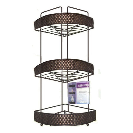 Esquinero 20003 Baño Organizador 3 Estantes Marrón
