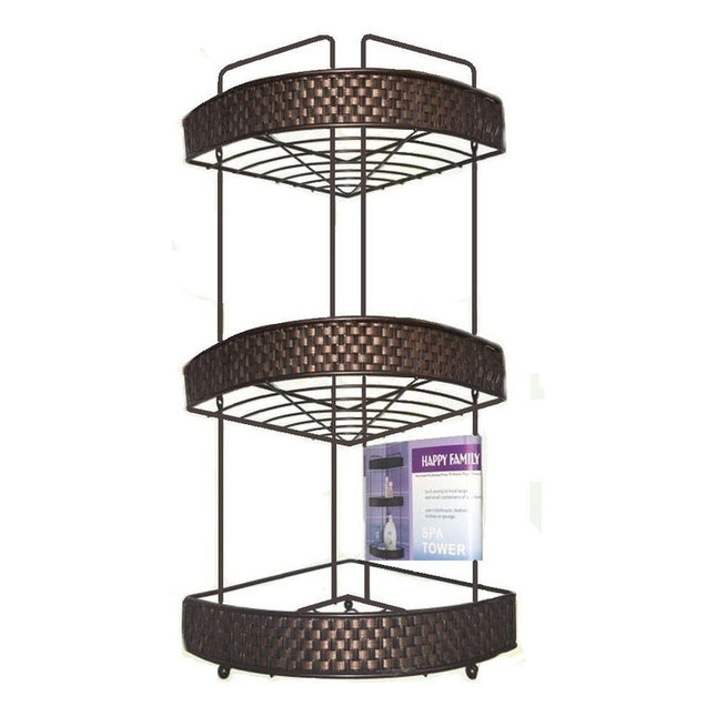 Esquinero 20003 Baño Organizador 3 Estantes Marrón