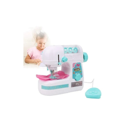 Maquina De Coser Para Niña 17x19cm A Pila Con Luz De Juguete Blanco