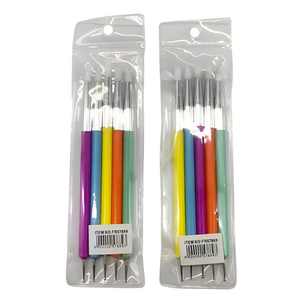 Pincel Para Manicuría X5, Con Puntero Para Diseño De Uñas Varios