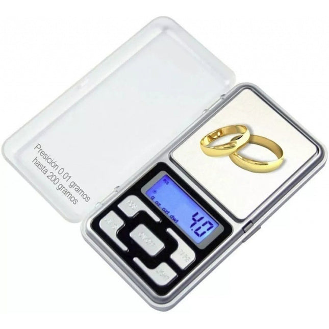 Balanza Digital De Precisión 0,01g Hasta 200g De Bolsillo  Gris