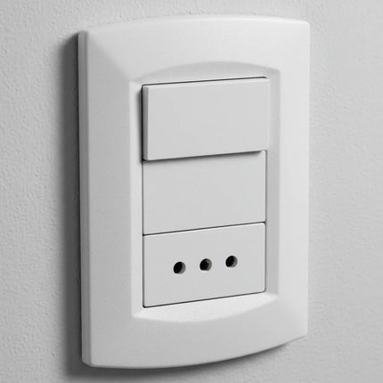 Plaqueta Sica Armada Blanca Con Llave Bipolar + 3 En Linea Blanco