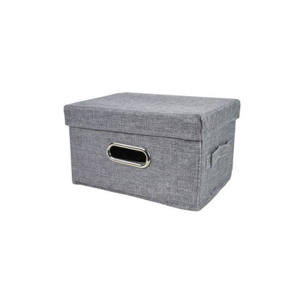 Caja Organizadora Plegable De Tela 28x21x16cm. Chw03266 Gris