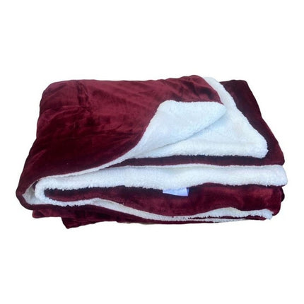 Frazada Polar 2 Plazas Con Corderito 200cm X 230 Cm Calidad 2020 G Violeta
