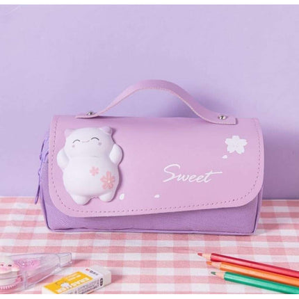 Cartuchera Escolar Kawaii 3d Violeta Violeta