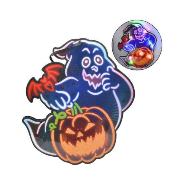 Cartel De Halloween Con Luces Y Pilas Incluidas Halloween