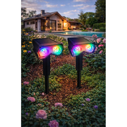 Luz Pincho Solar X2 Unidades Direccionable Rgb