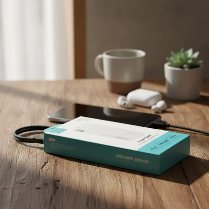 Power Bank Usams 10000mah Usb + Tipo C Blanco (jtusams009) Blanco