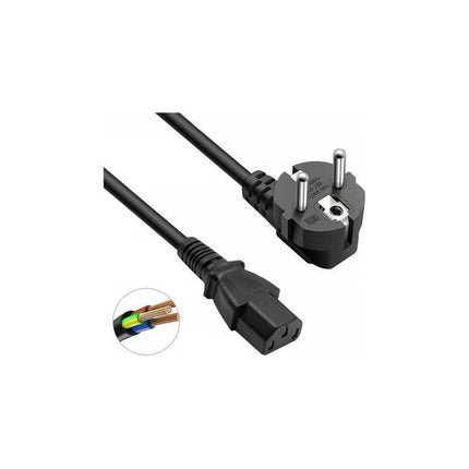 Cable Poder Corriente Schuko Largo 1,5m Monitor Pc Impresora Negro