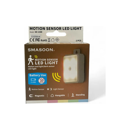 Mini Luz Con Sensor Samsoon Cuadrada A Pila