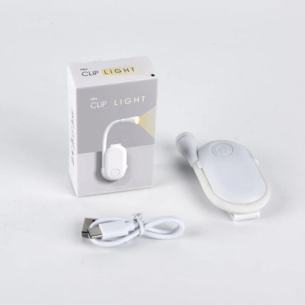Mini Lampara De Escritorio Con Clip Para Leer Blanco V