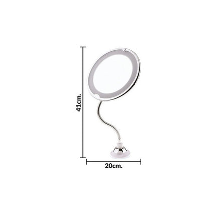 Espejo Flexible Luz Con Ventosa Aumento X10  Ventosa