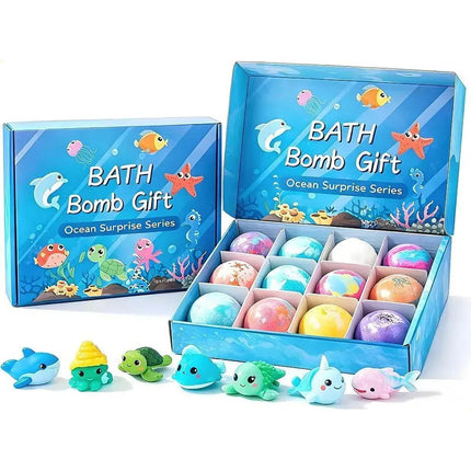 Bombas De Baño X12 Unidades  Con Sorpresa Azul Claro