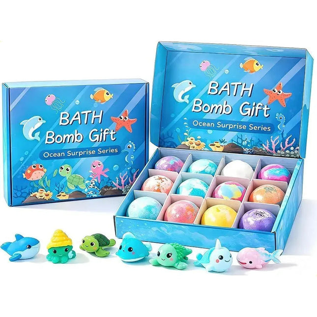 Bombas De Baño X12 Unidades  Con Sorpresa Azul Claro