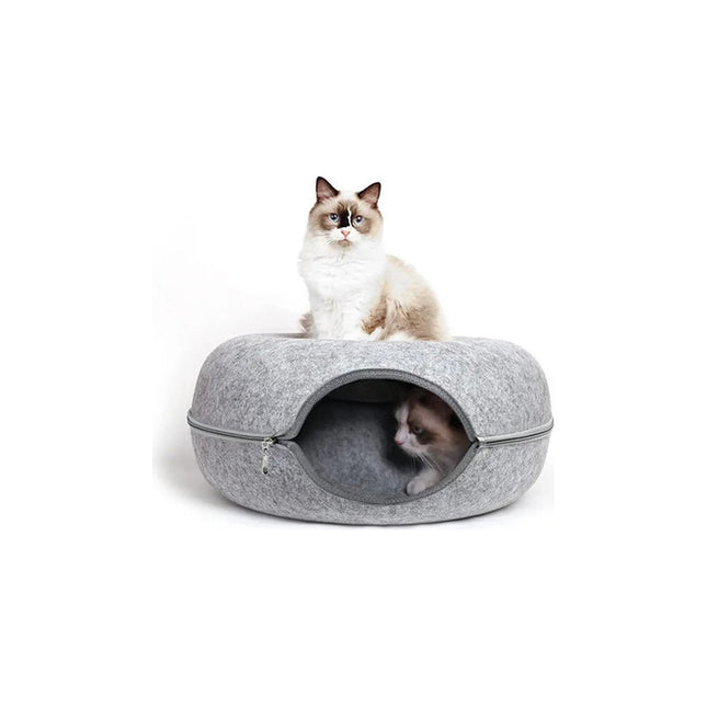 Cama Para Gato Ovalada De Fieltro Con Cierra 50 Cm Varios