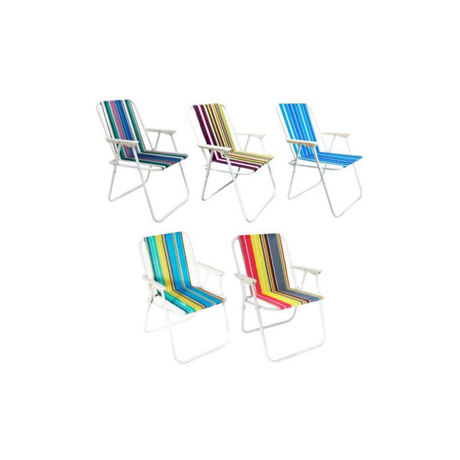 Silla De Playa Plegable Rayada 52 X 46 X 74 Cm Csp00238 V