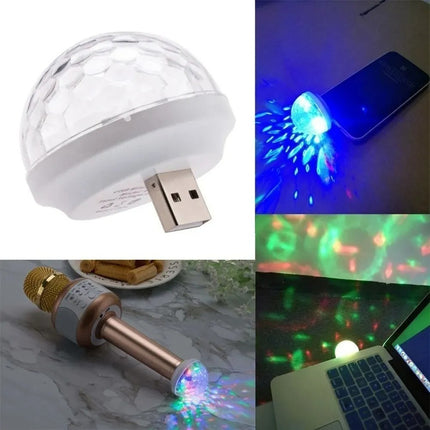 Luz Giratoria Rgb V8 Para Celular Entrada Usb Con Adap V8