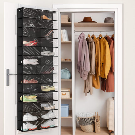 Zapatera Organizador Para Puerta  24 Pares En Tela Negro
