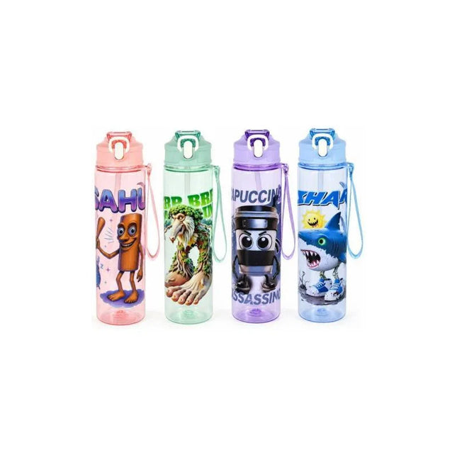 Botella Plástica Con Personajes 650ml Varios