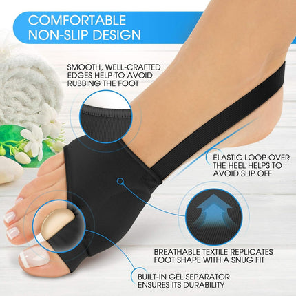 Corrector De Juanete Tela Negro Nuevo Modelo  Negro