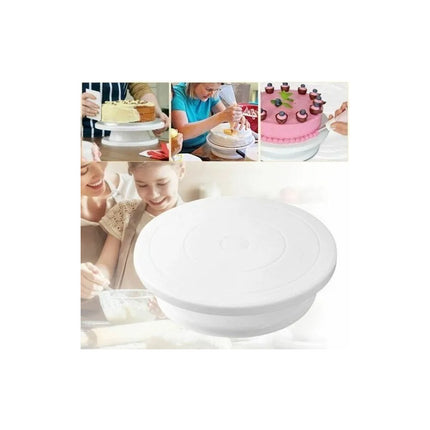 Base Soporte Plato Giratorio Para Torta Plastico 28 Cm