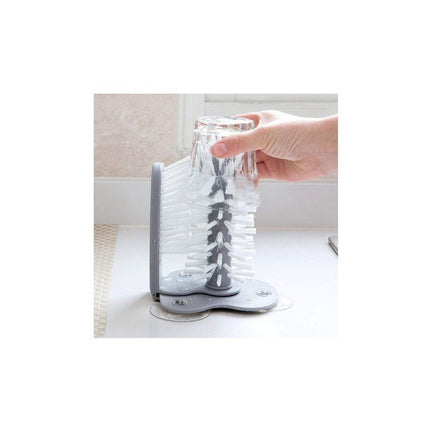 Lava Vasos Tazas Doble Cepillo Manual Con Ventosas