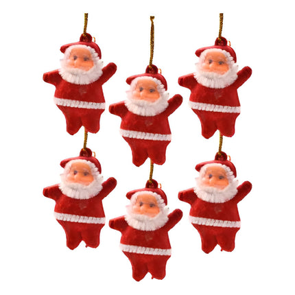 Adorno De Navidad Papá Noel Colgante X6 Ccm00018 Rojo
