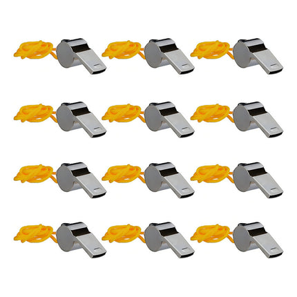 Silbato De Metal Plateado Con Correa Arbitro X 12 Unidades